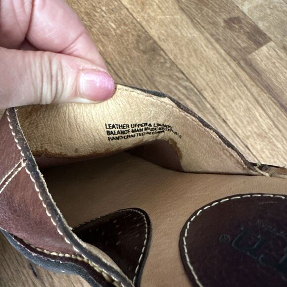 Born Clogs Slip-On Leather Mules Wedge Heel 9 Brown Open Back - Picture 9 of 11